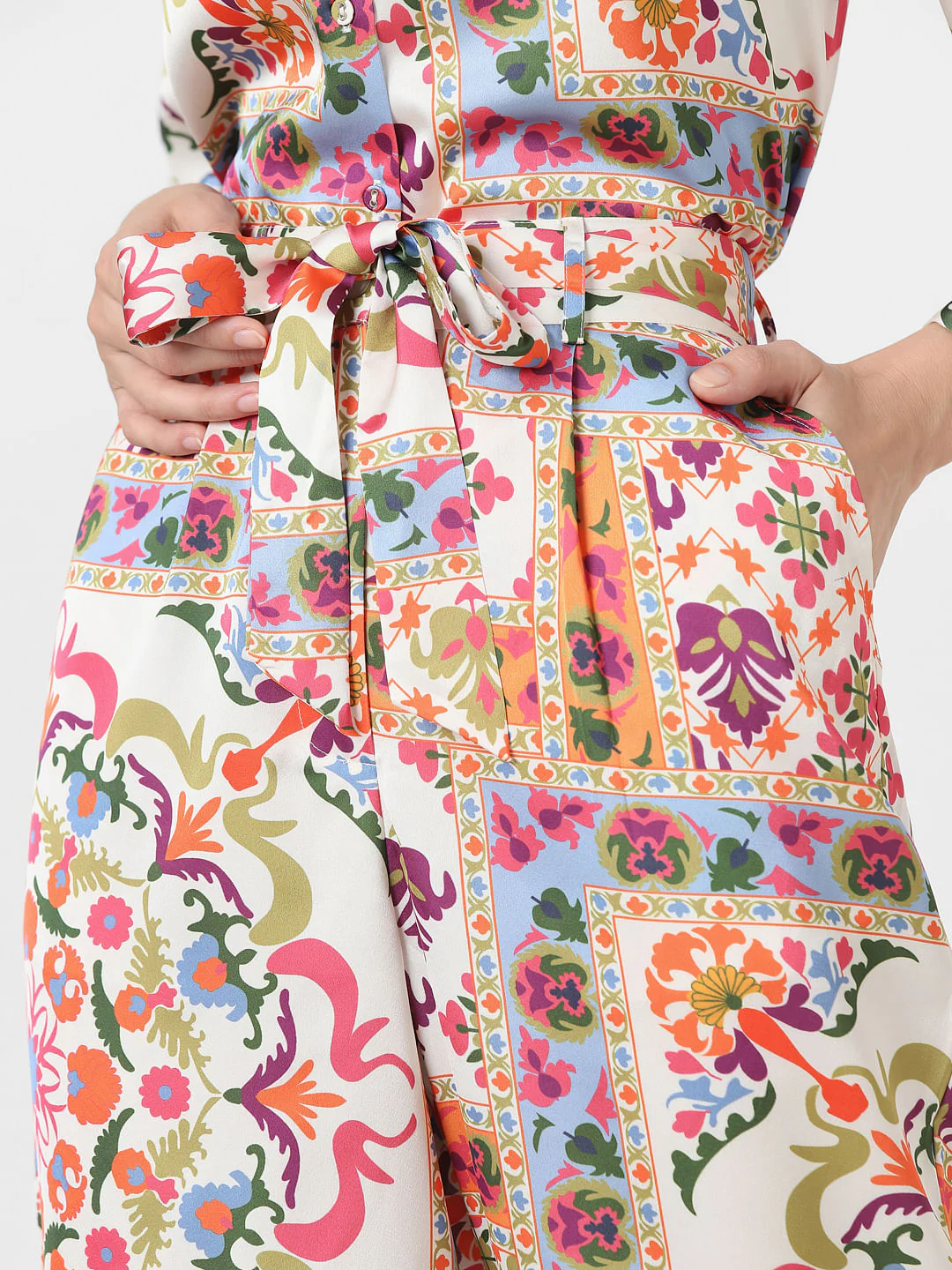 Multi-Coloured High Rise Printed Pants - Image 7