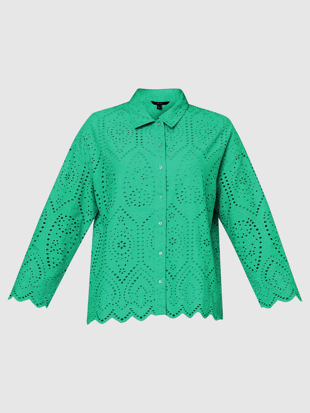 Green Schiffli Co-Ord Set Shirt - Image 7