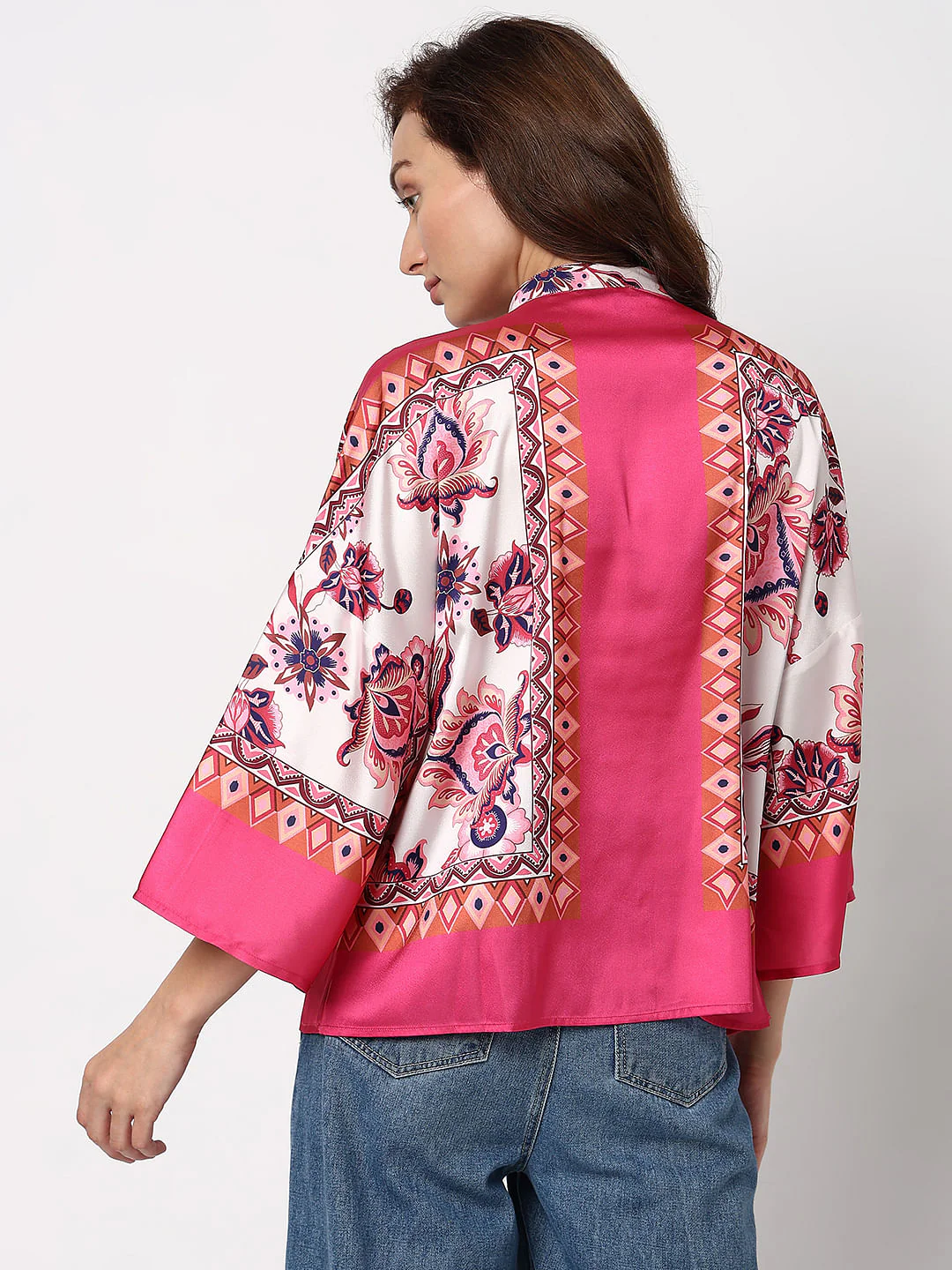 Red Printed Flared Sleeves Top - Image 4