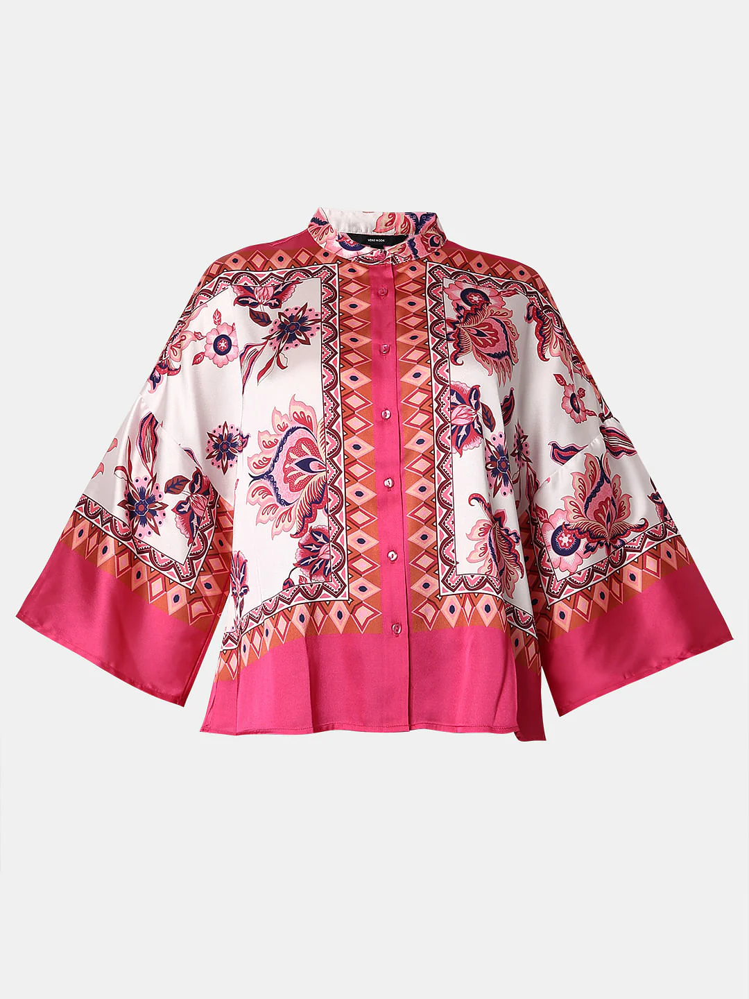 Red Printed Flared Sleeves Top - Image 7