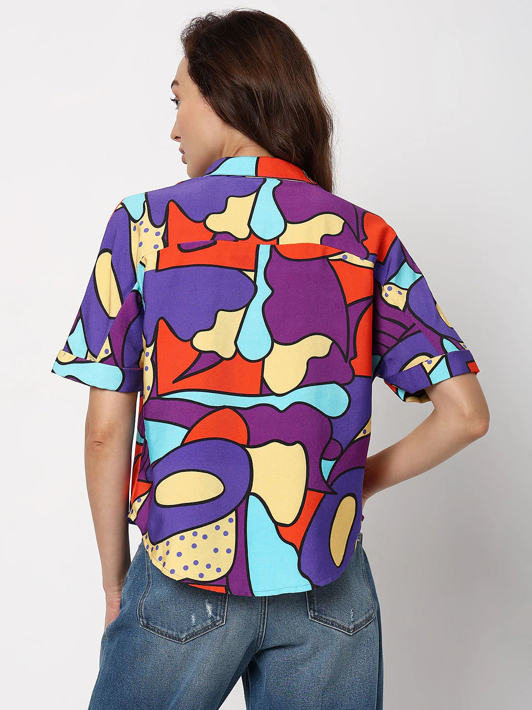 Purple Abstract Print Shirt - Image 4