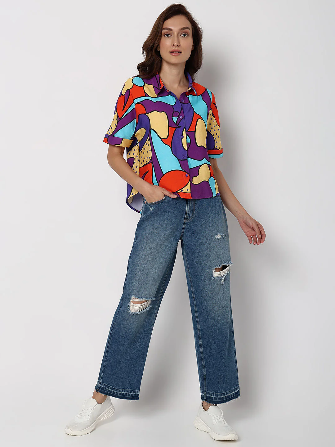 Purple Abstract Print Shirt - Image 5