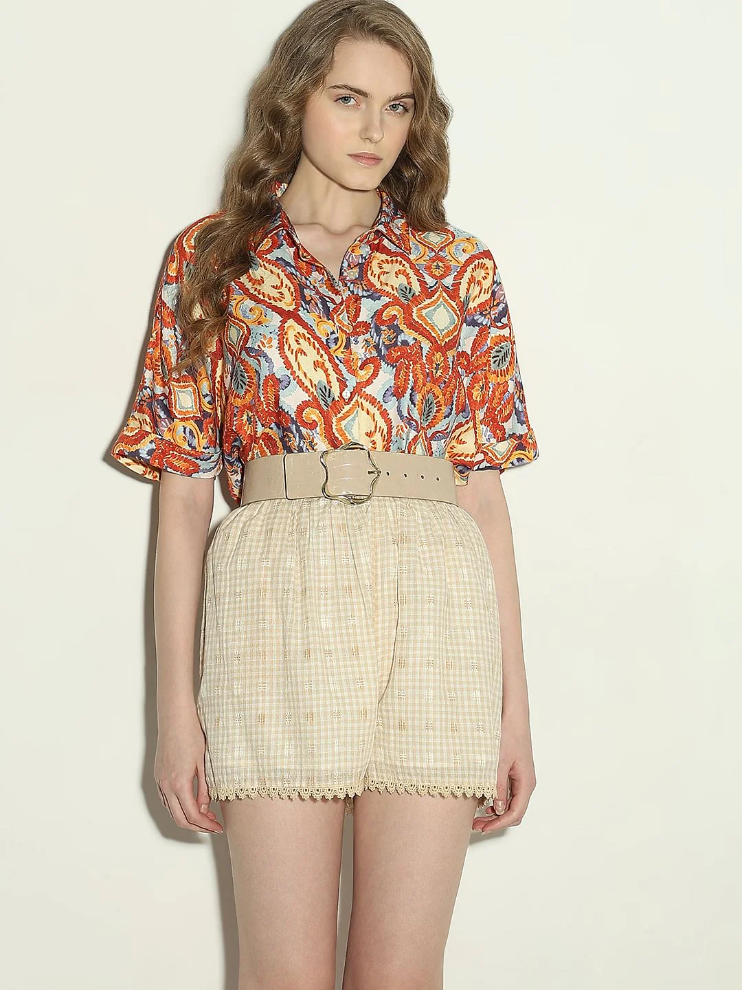 Brown Printed Relaxed Fit Shirt