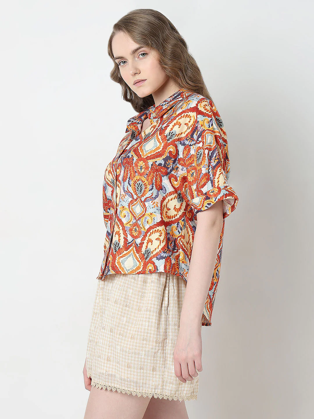 Brown Printed Relaxed Fit Shirt - Image 3