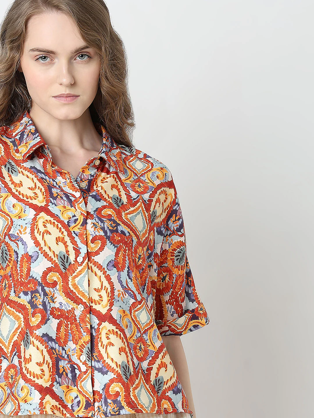Brown Printed Relaxed Fit Shirt - Image 6