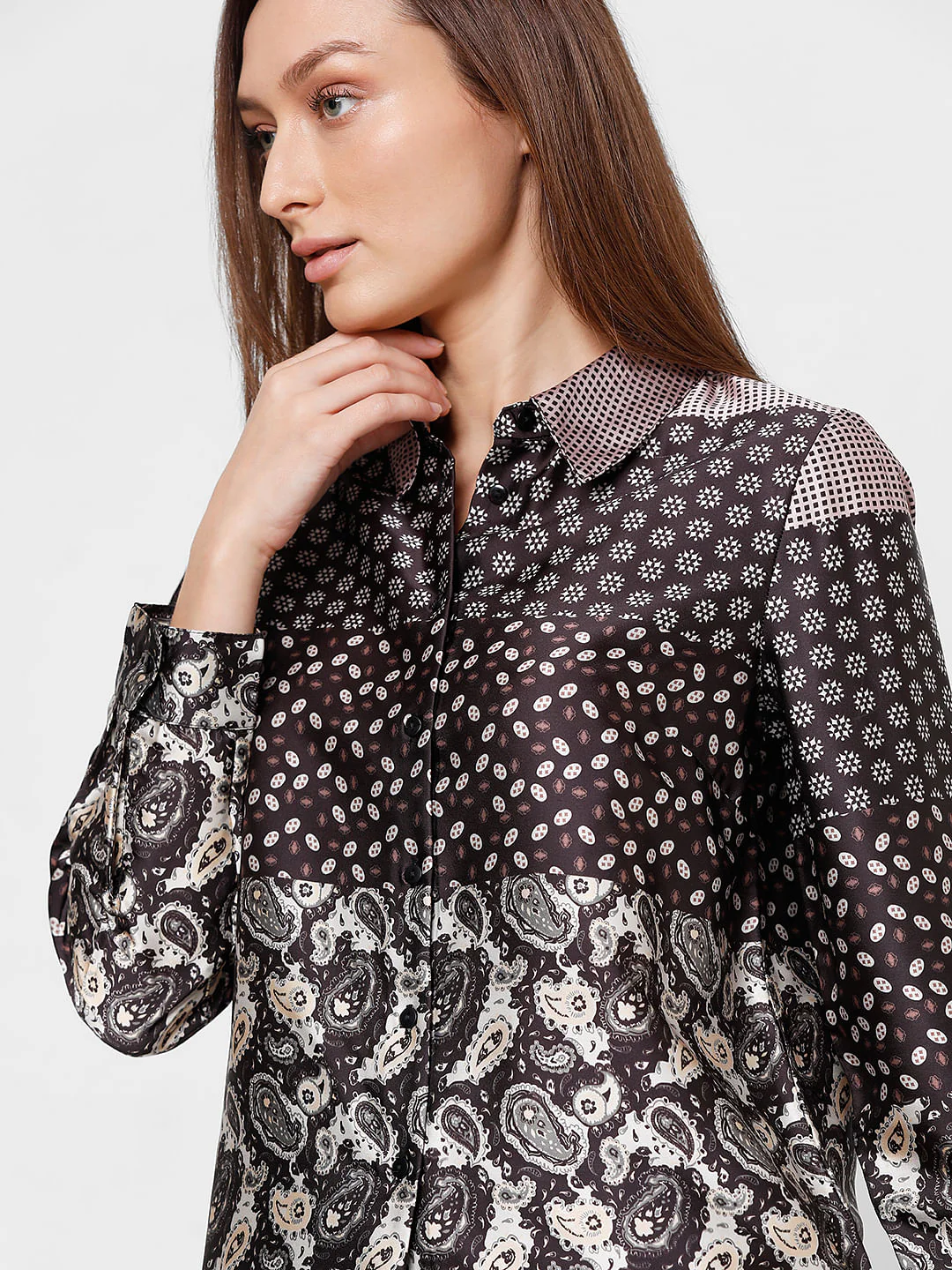 Dark Brown All Over Printed Shirt - Image 8