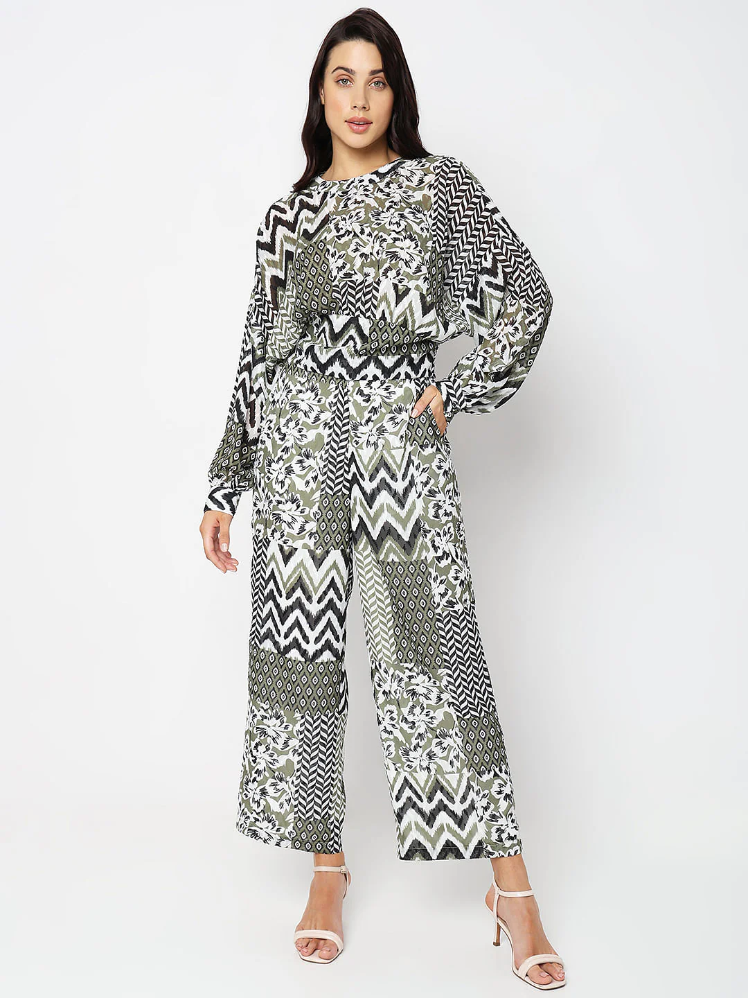 Green High Neck Printed Top - Image 5