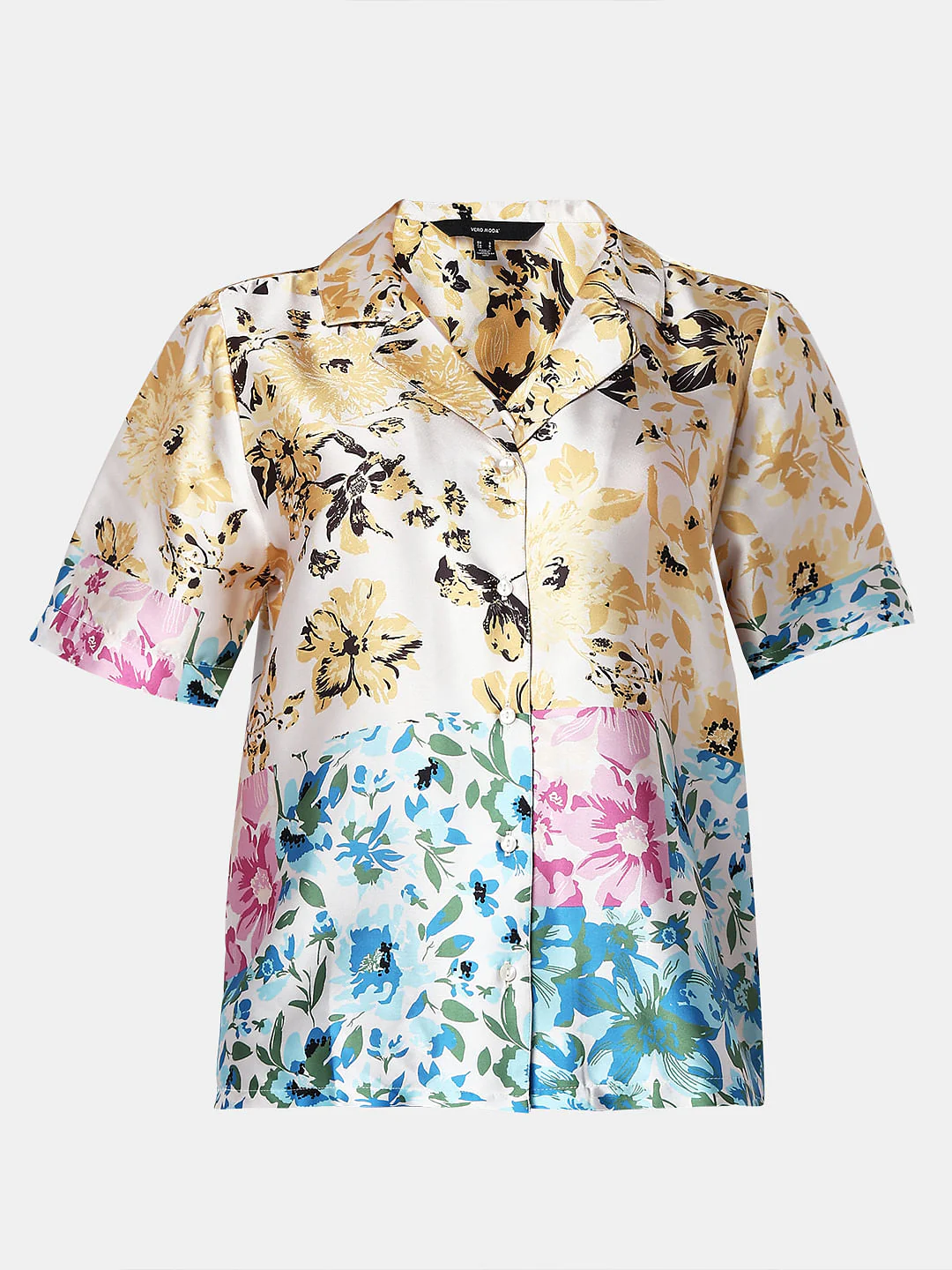 Multi-Colour Floral Satin Shirt - Image 7