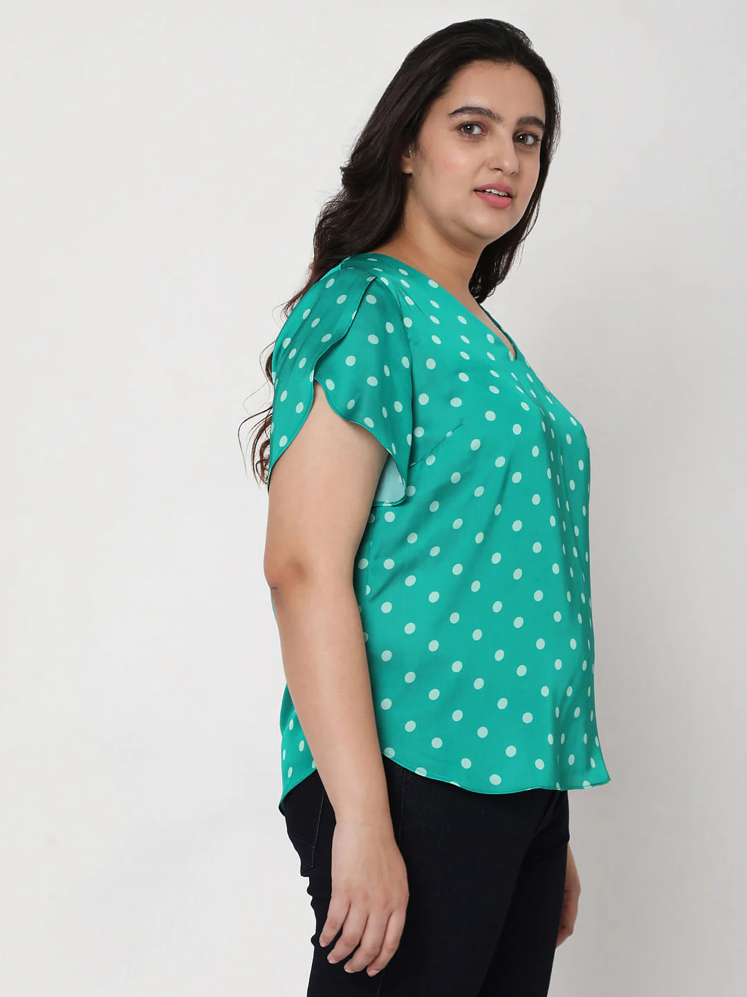 Curve Green Polka Dot Top - Image 3