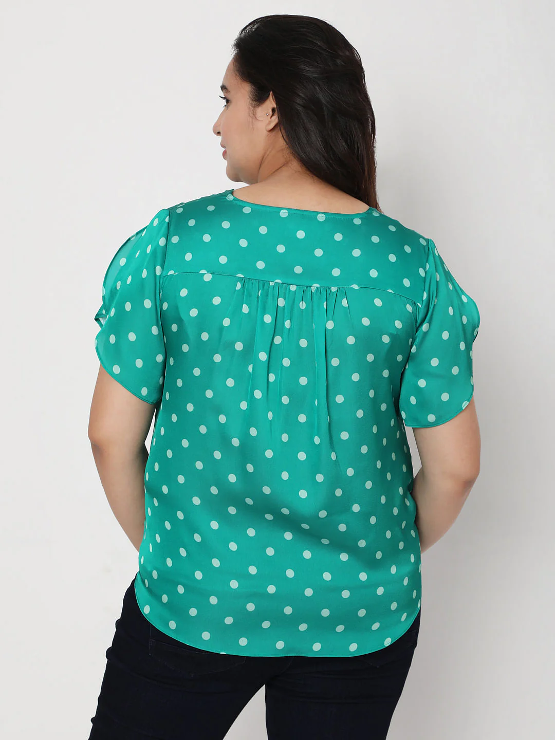 Curve Green Polka Dot Top - Image 4