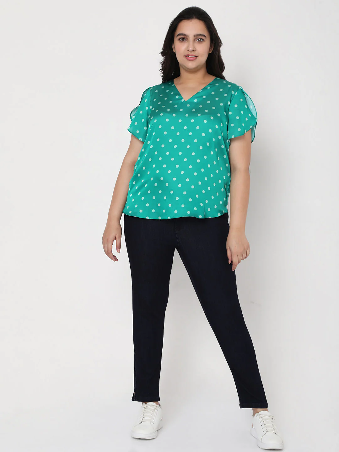 Curve Green Polka Dot Top - Image 5