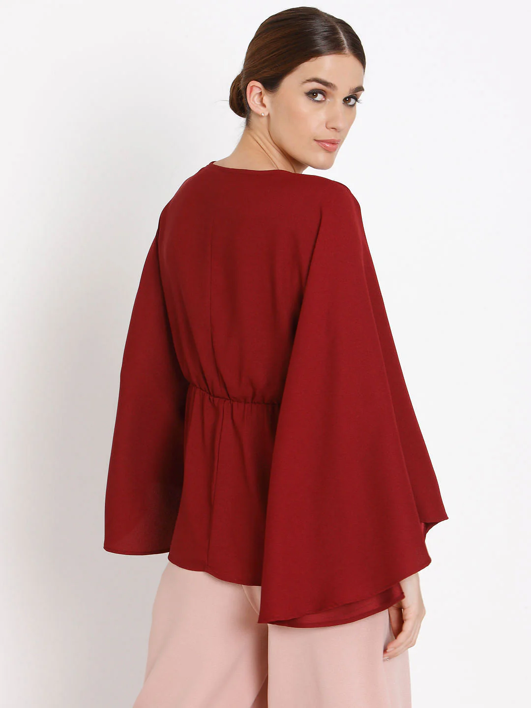 Red Cape Sleeves Top - Image 5