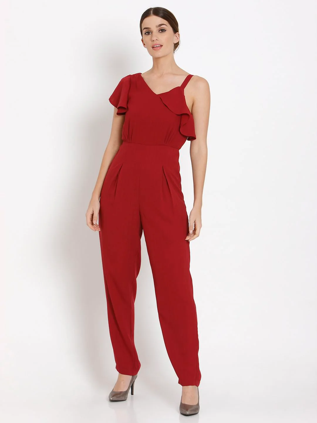 Red Flounce Jumpsuit