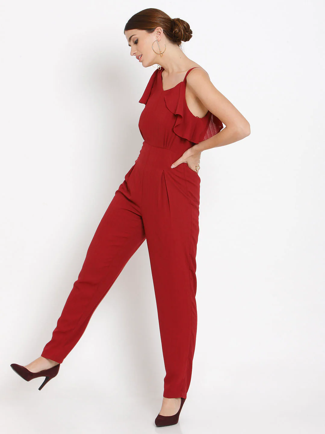 Red Flounce Jumpsuit - Image 2