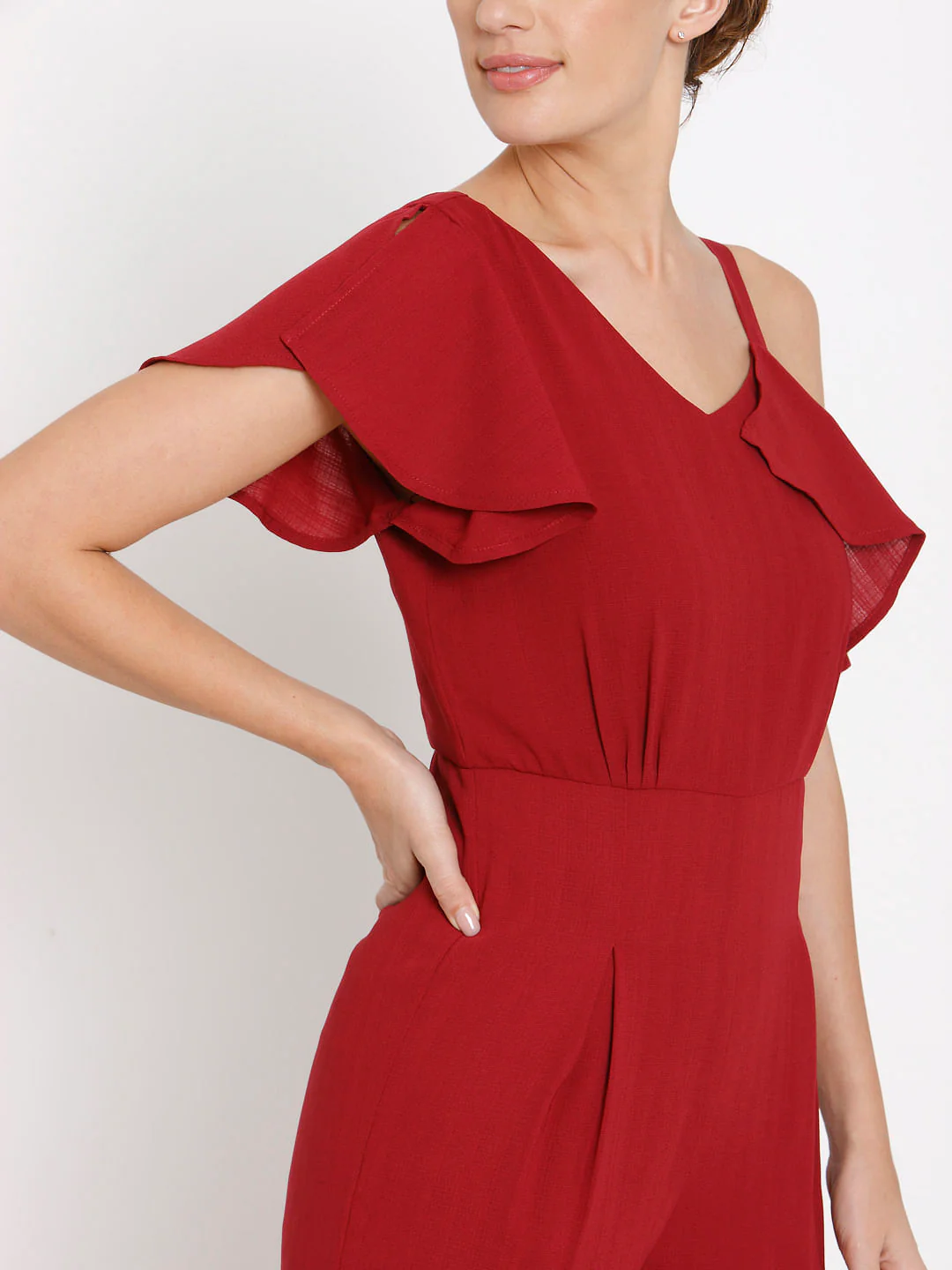 Red Flounce Jumpsuit - Image 3