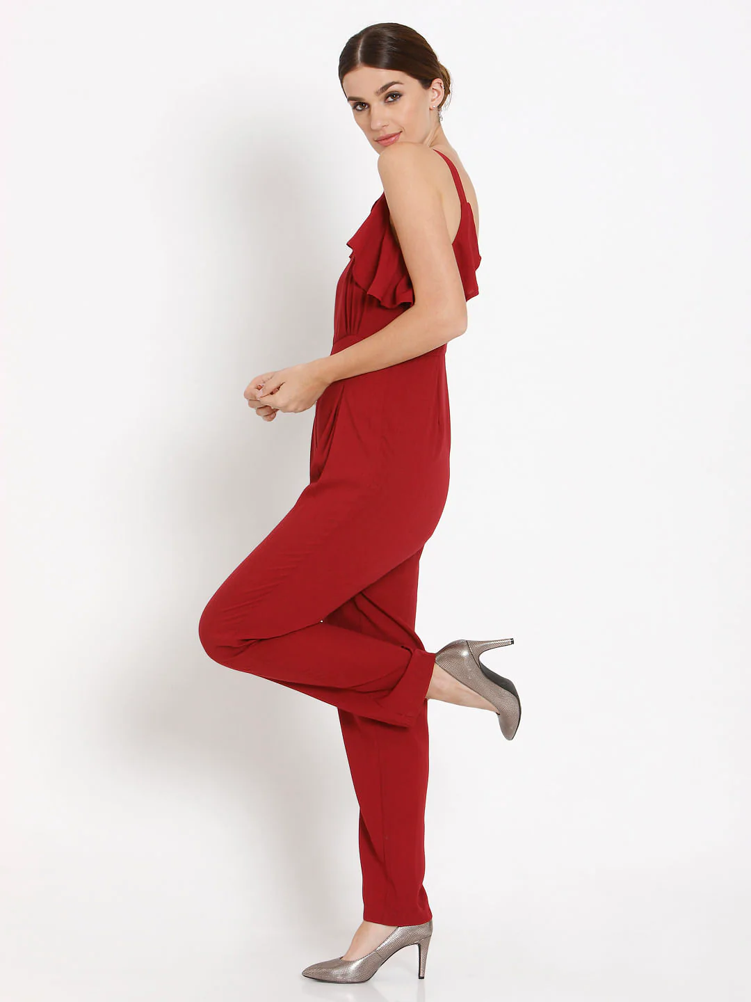 Red Flounce Jumpsuit - Image 7