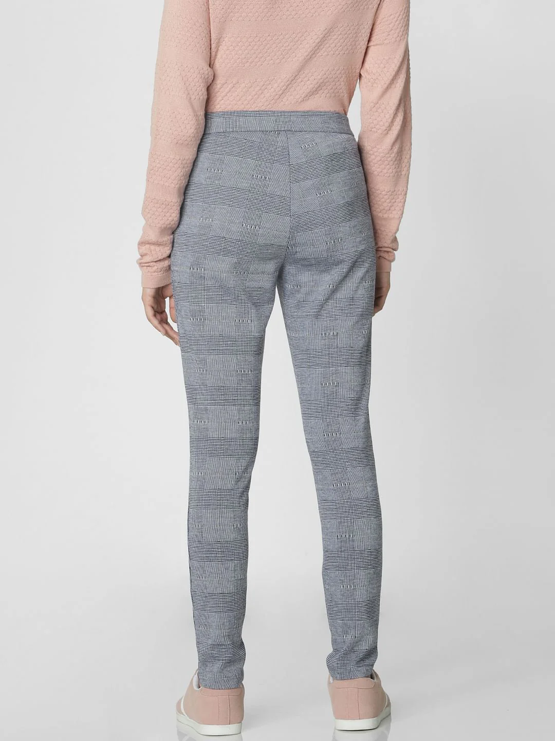 Dark Blue High Waist Zip Detail Leggings - Image 3
