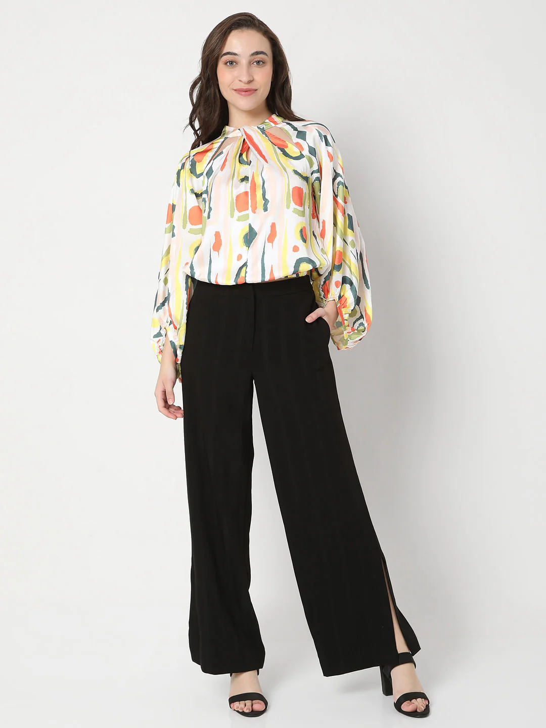 White Abstract Print Top - Image 5