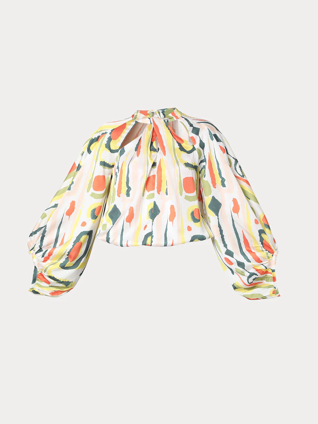 White Abstract Print Top - Image 7