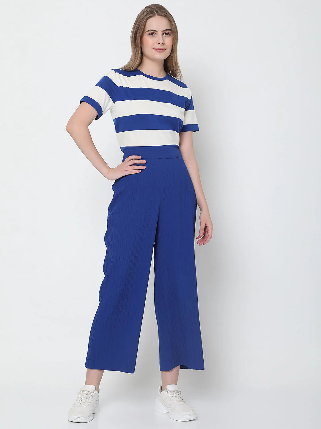 Blue High Rise Co-Ord Set Pants - Image 6