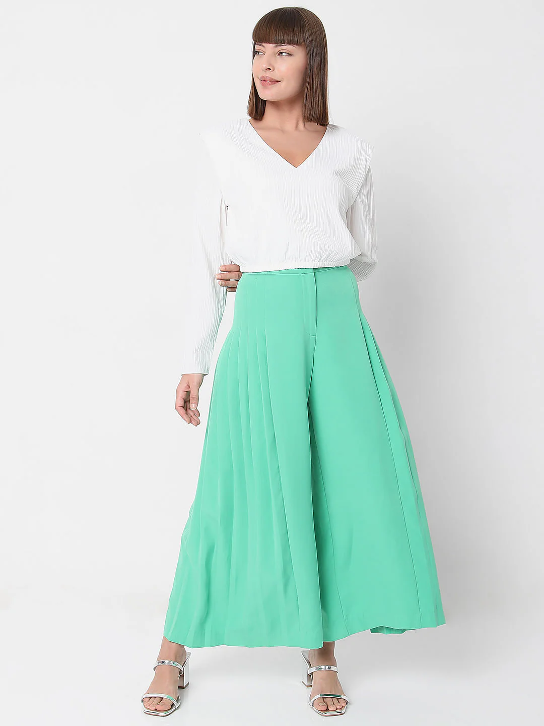 White Textured Crop Top - Image 5