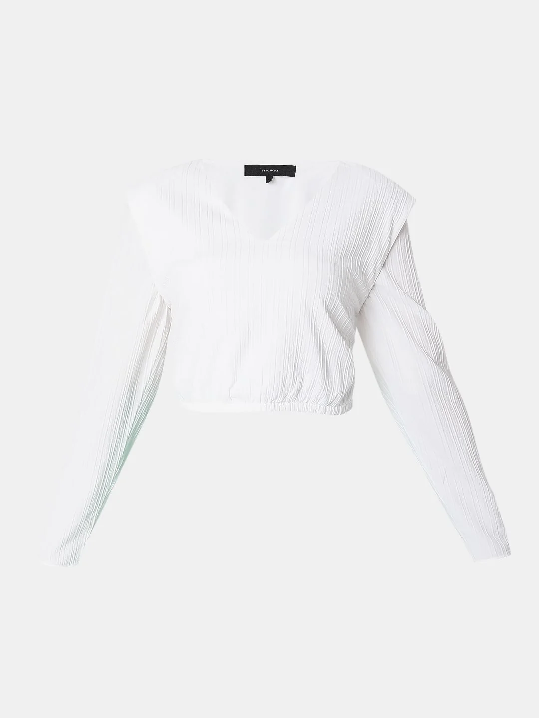White Textured Crop Top - Image 7