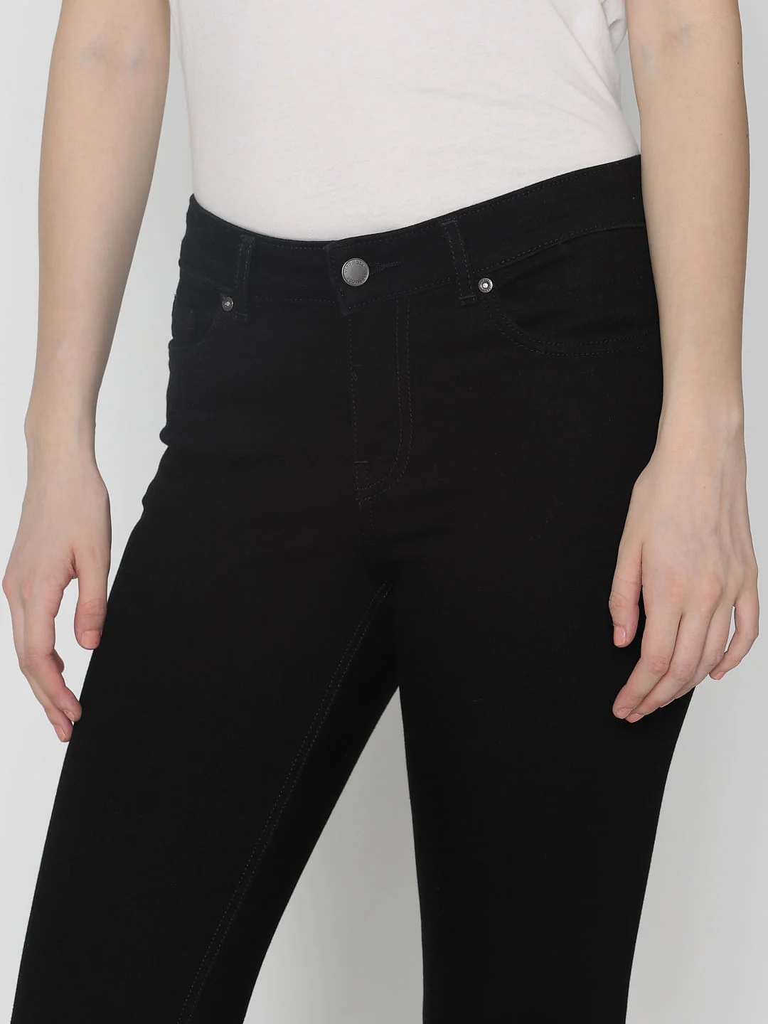 Black Mid Rise Skinny Fit Jeans - Image 6