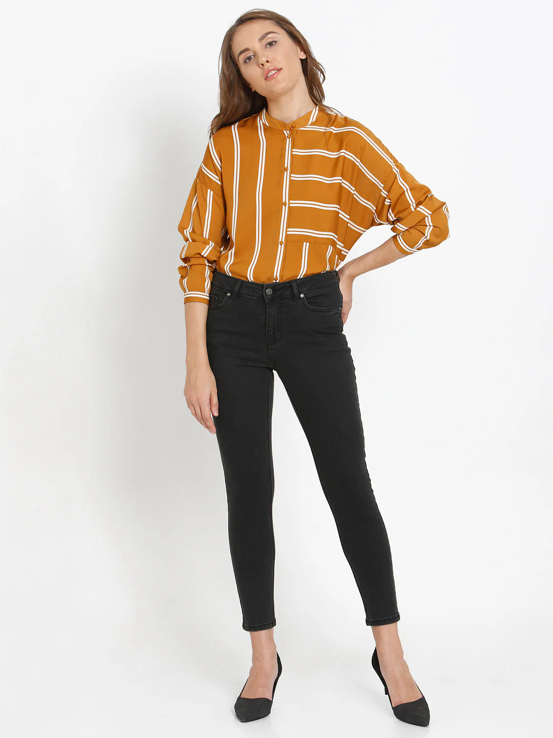 Dark Grey Mid Rise Faded Skinny Fit Jeans - Image 2