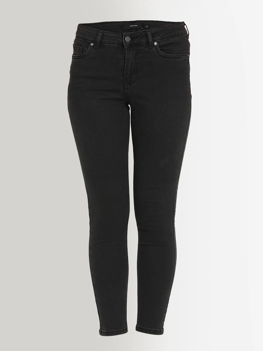 Dark Grey Mid Rise Faded Skinny Fit Jeans - Image 5