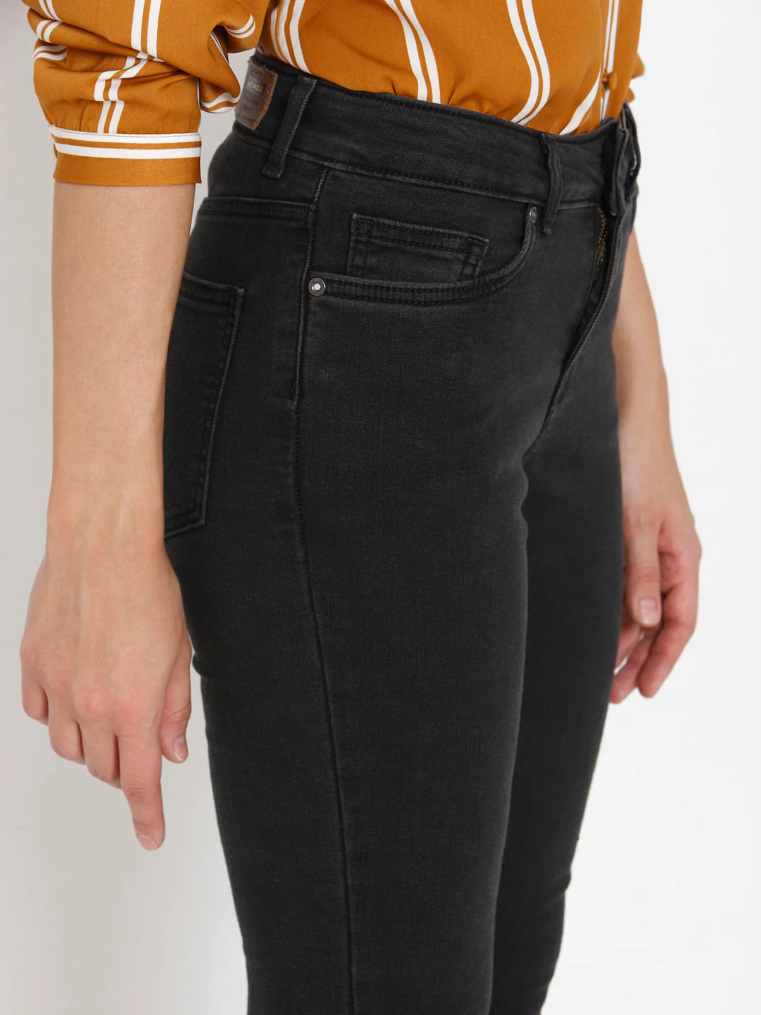 Dark Grey Mid Rise Faded Skinny Fit Jeans - Image 6