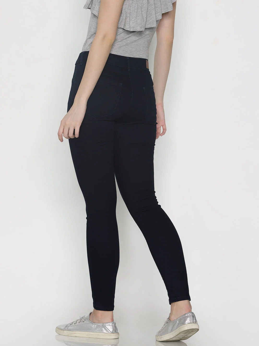 Dark Blue Mid Rise Skinny Fit Jeans - Image 4