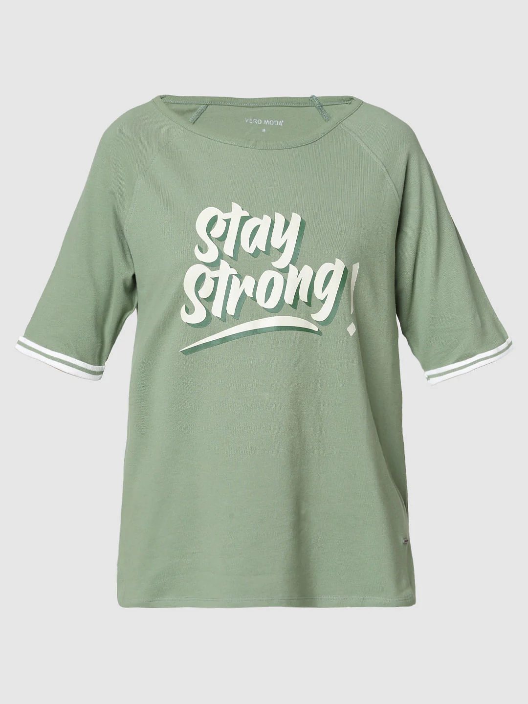 Green Stay Strong Print T-Shirt - Image 7
