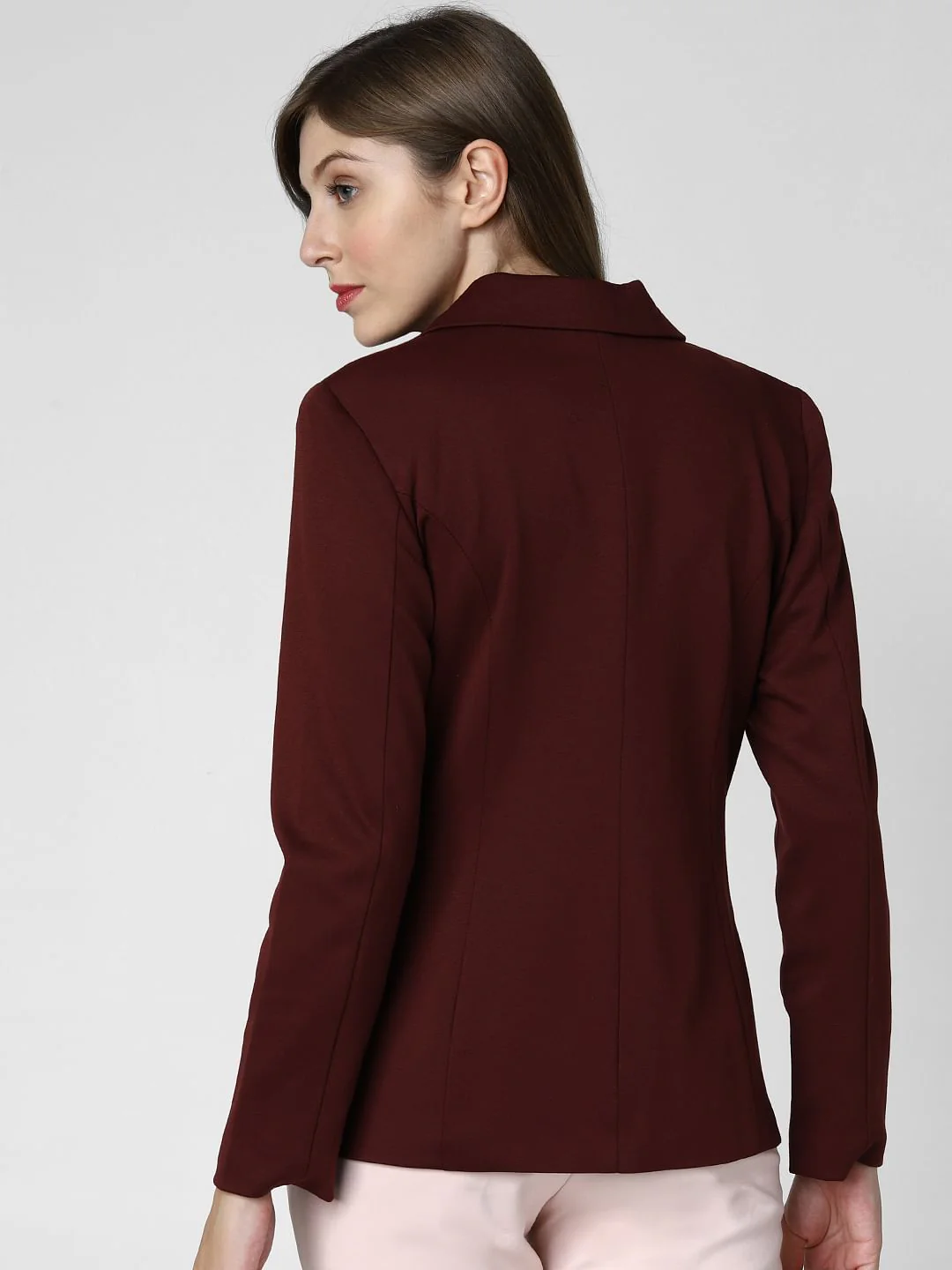 Burgundy Double Button Blazer - Image 4