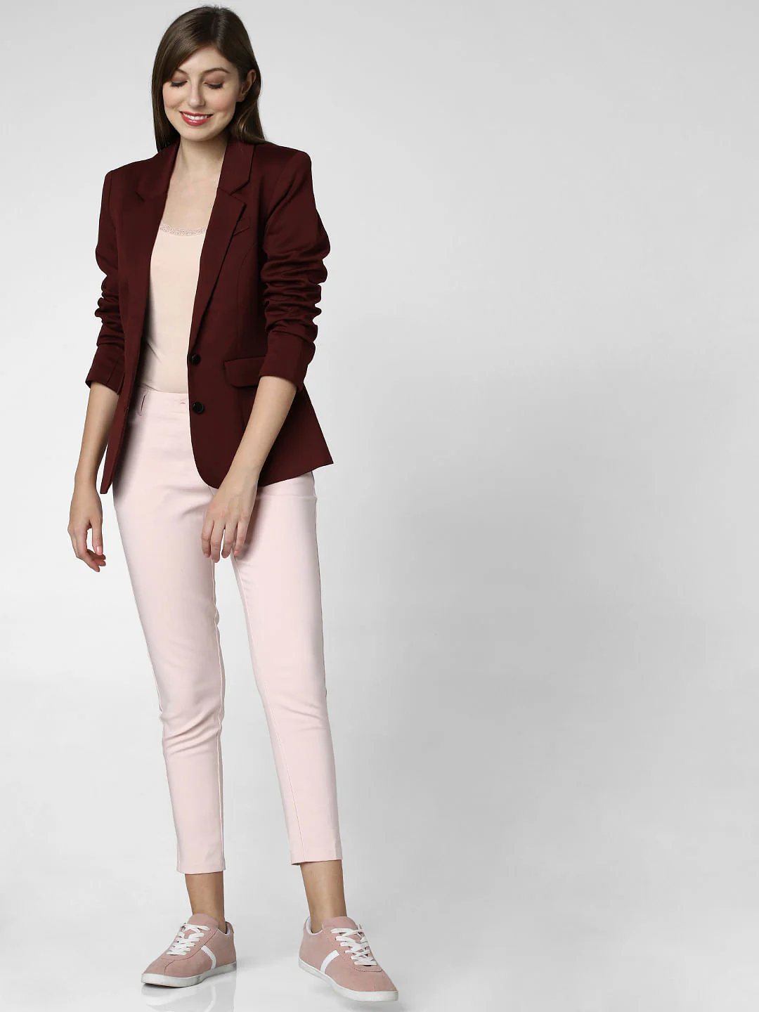 Burgundy Double Button Blazer - Image 5