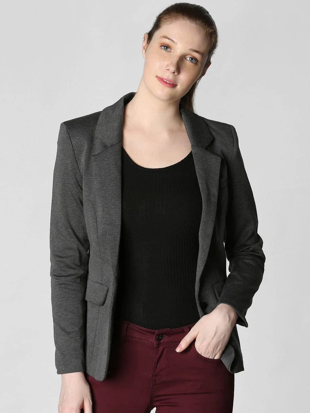 Dark Grey Formal Blazer - Image 2