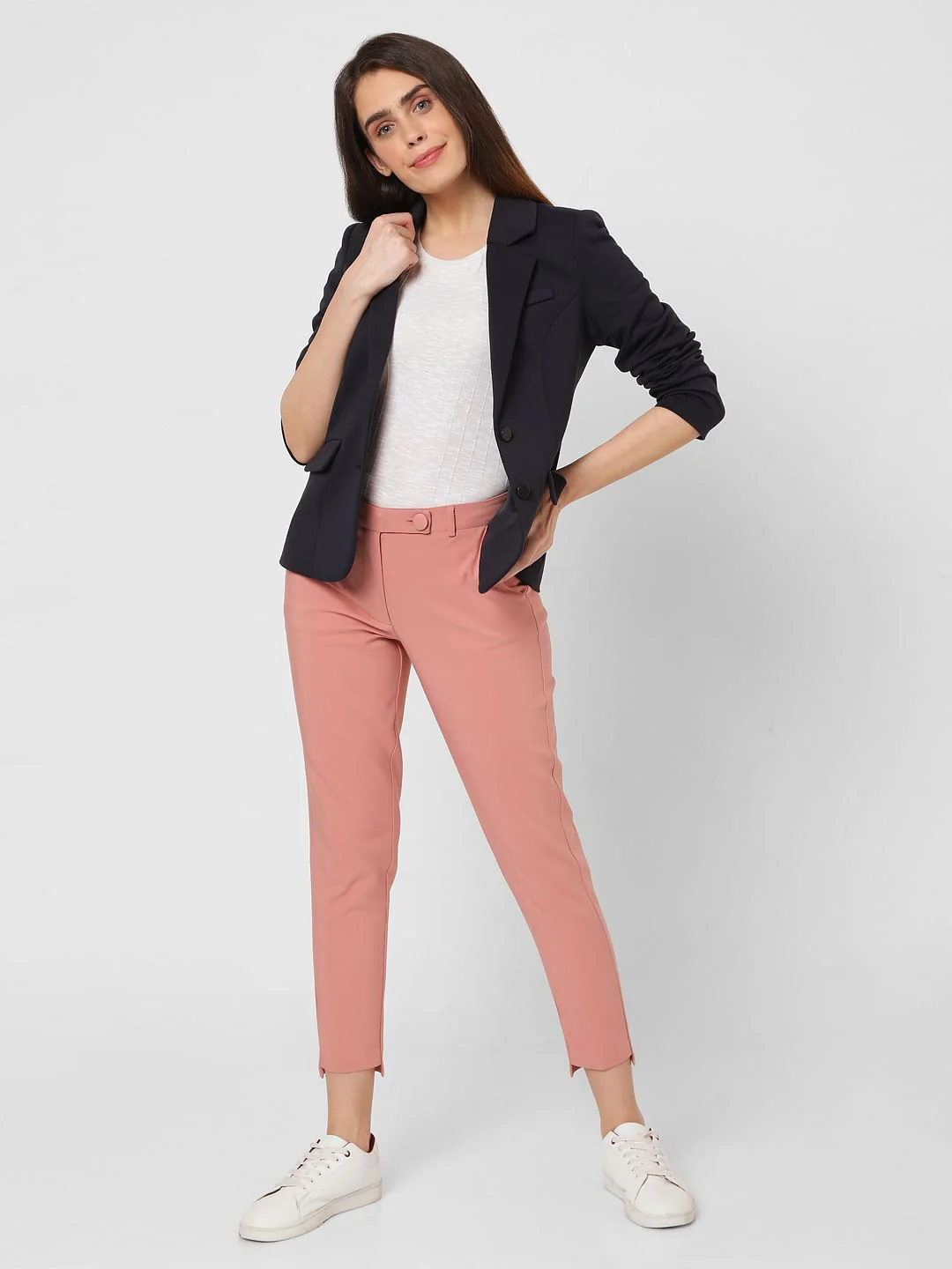 Navy Blue Knit Blazer - Image 4