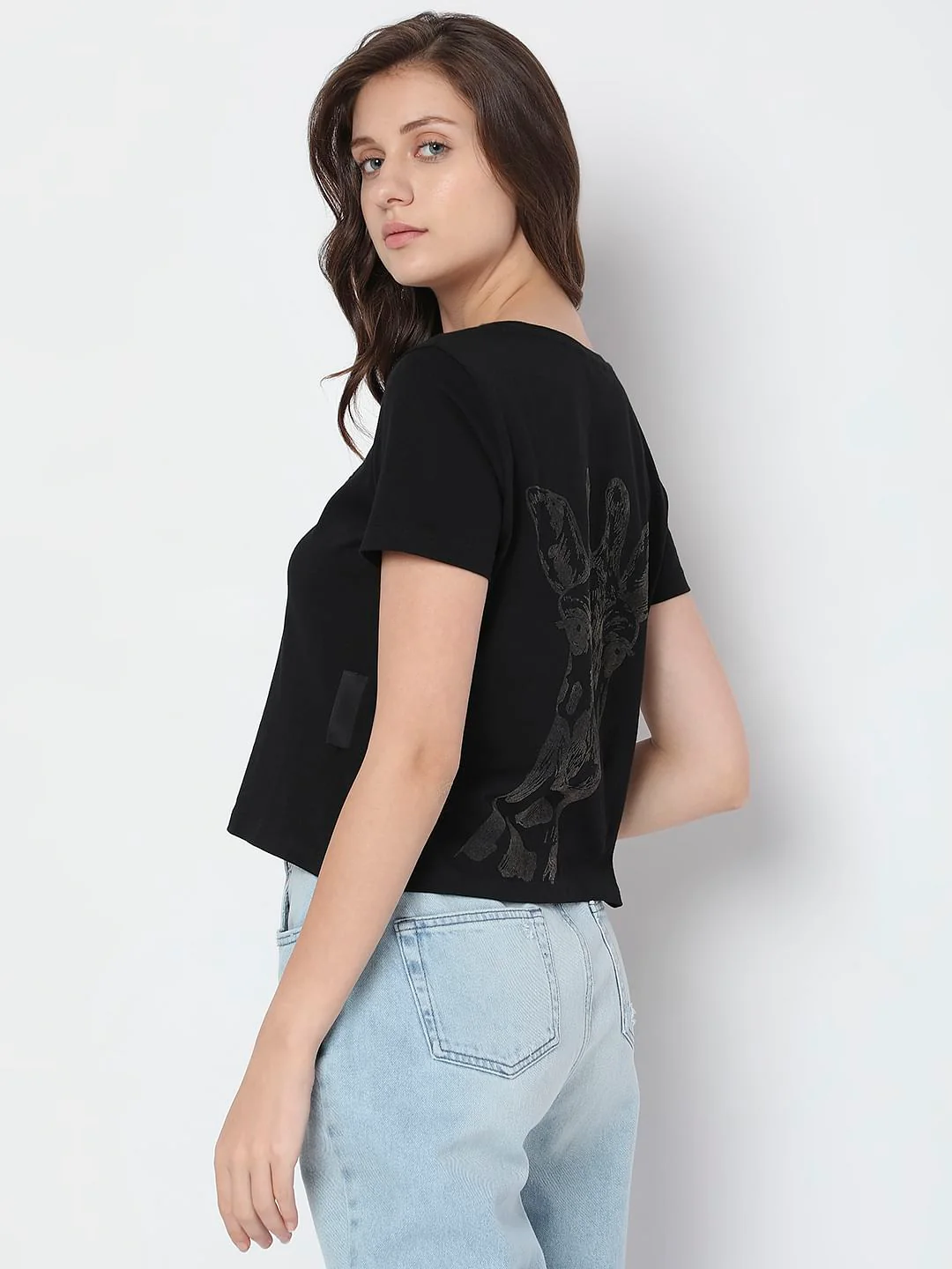 Black Typographic Print T-Shirt - Image 4