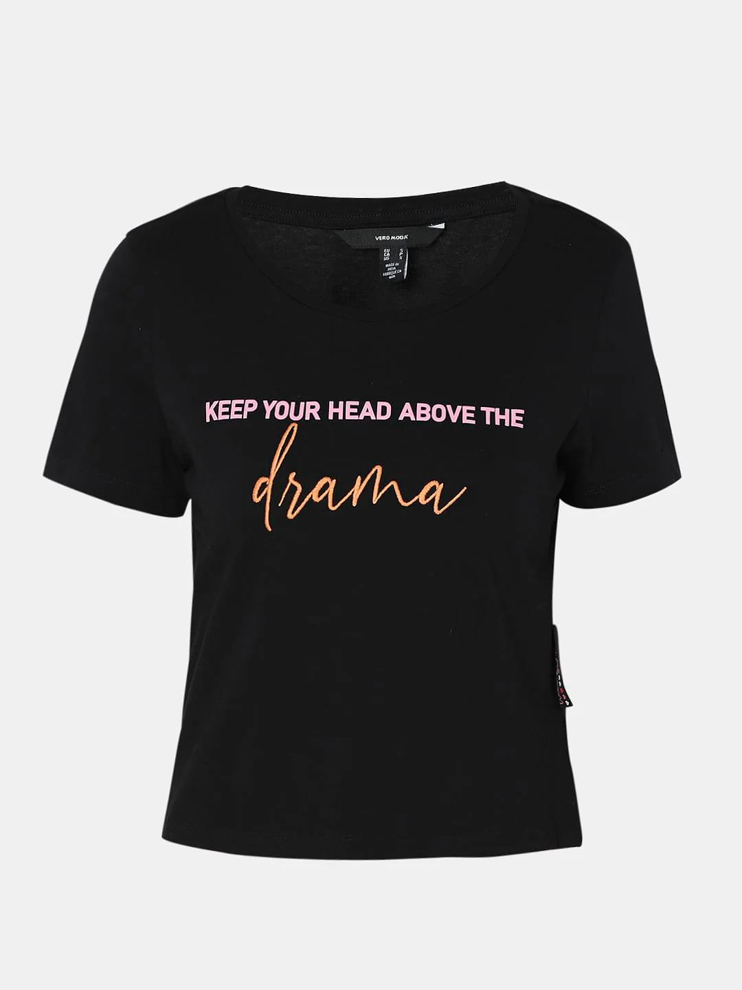 Black Typographic Print T-Shirt - Image 7