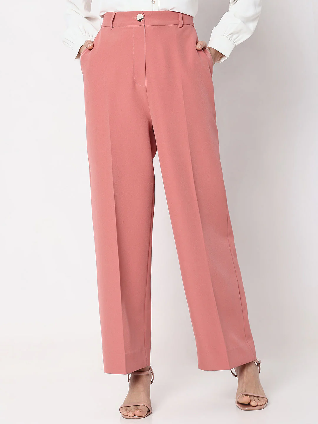 Pink High Rise Wide-Leg Pants - Image 2