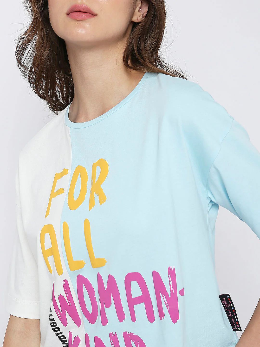 Blue Colourblocked Printed T-Shirt - Image 6