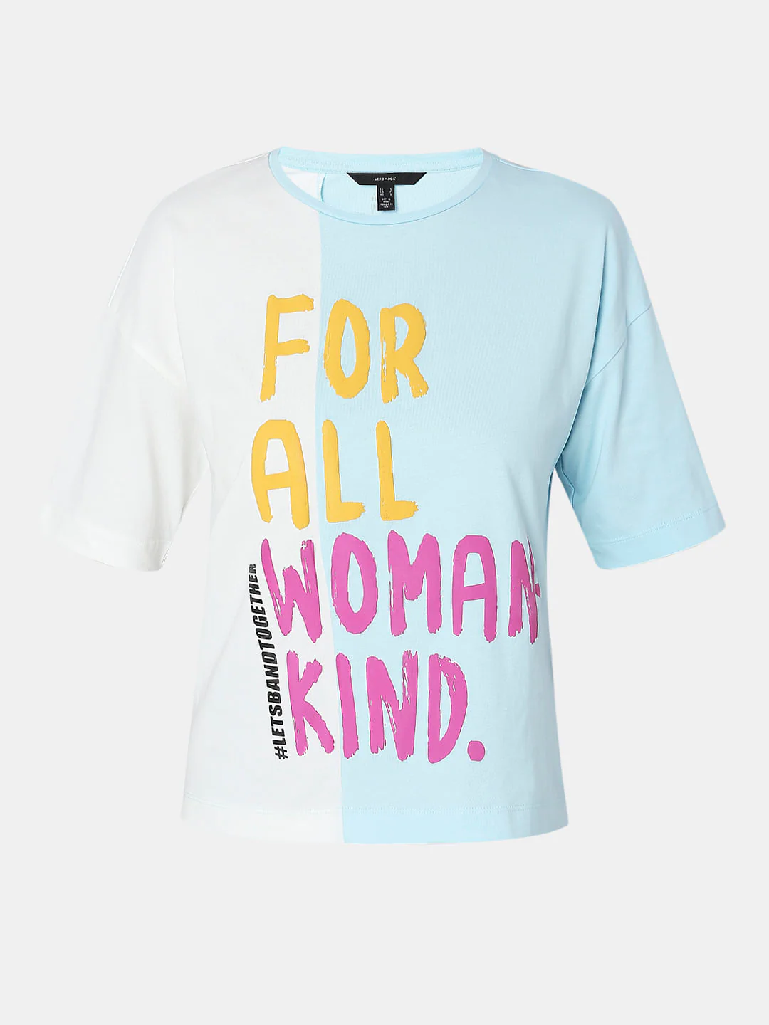 Blue Colourblocked Printed T-Shirt - Image 7
