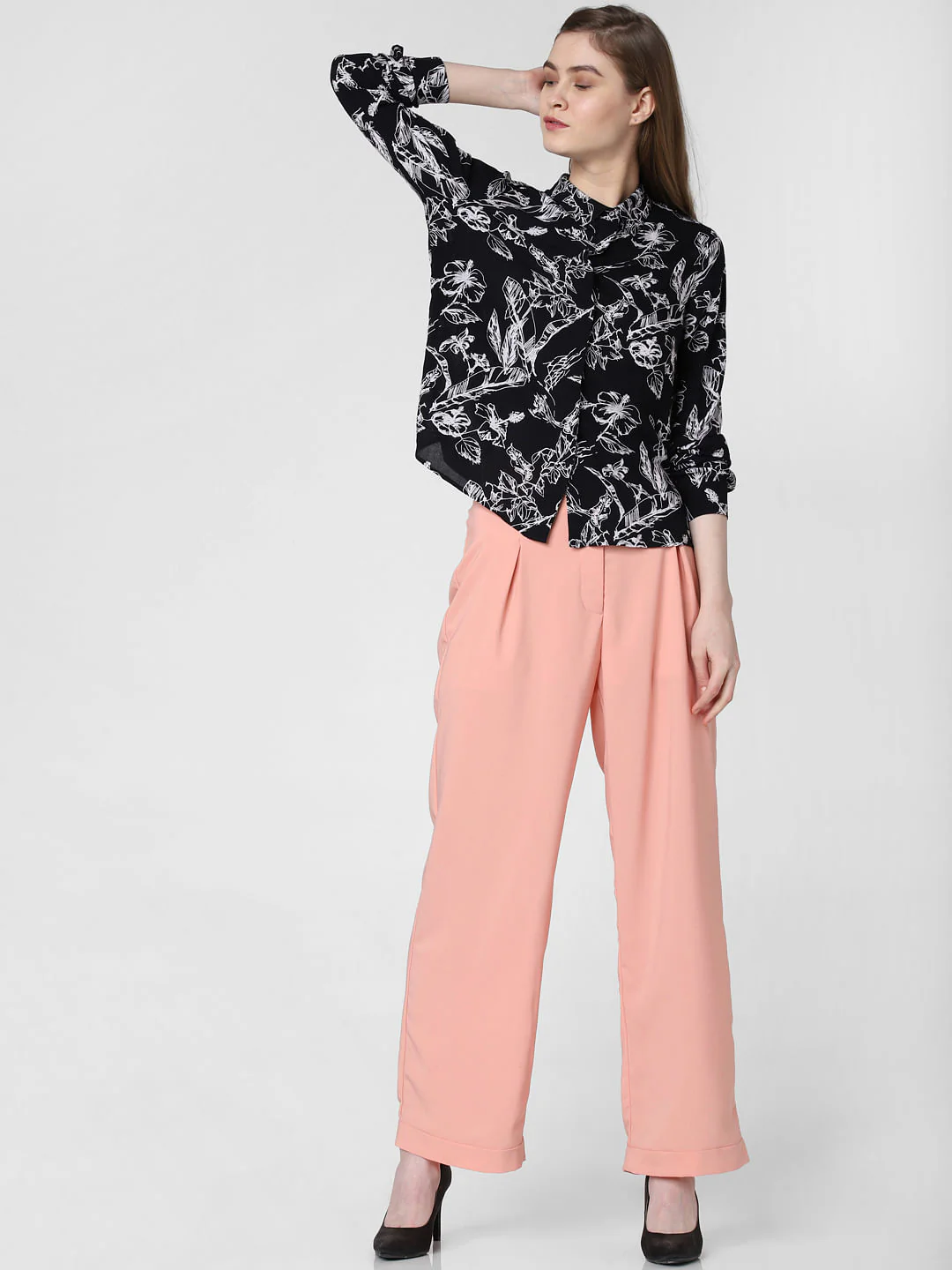 Black Floral Print Shirt - Image 5
