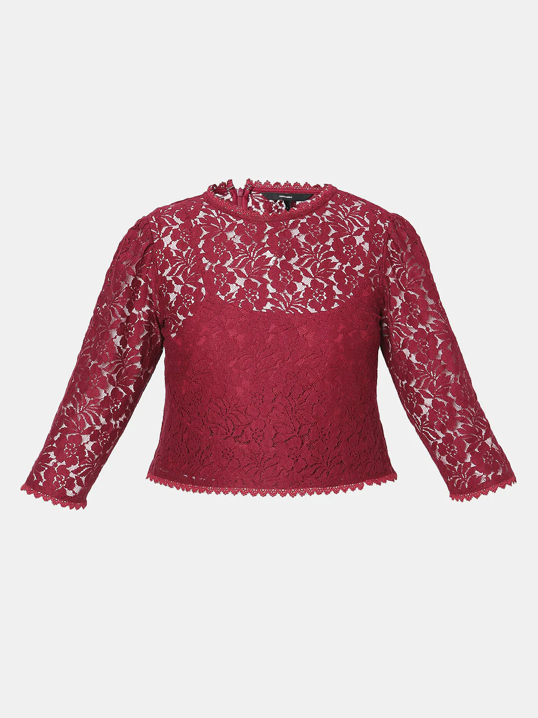 Maroon Lace Co-Ord Set Top - Image 7