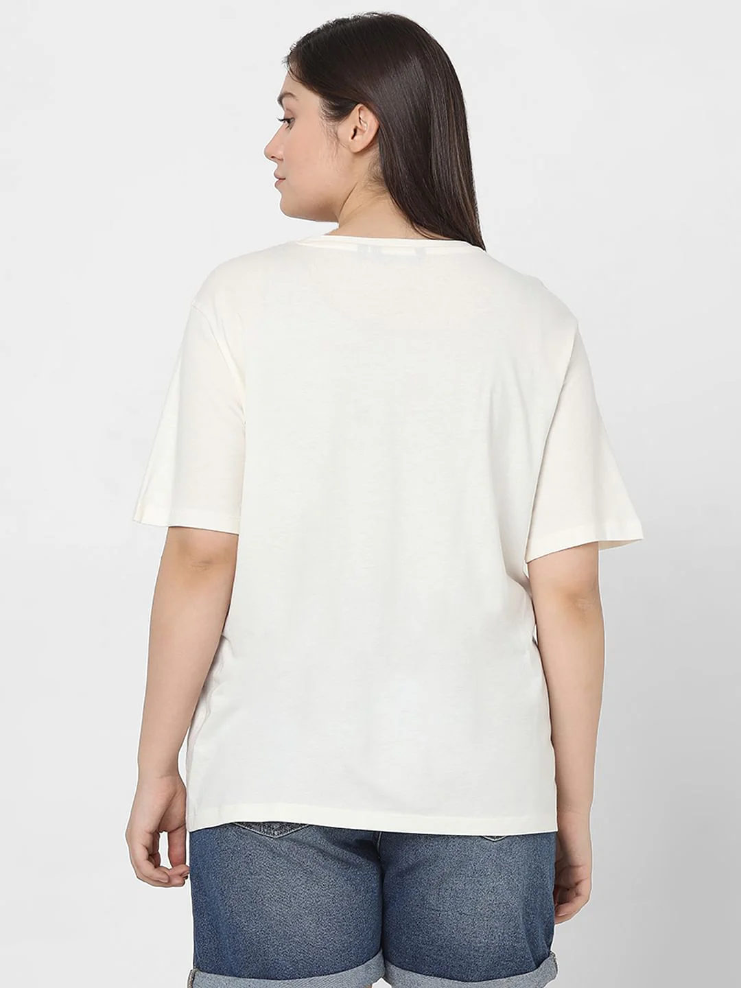Curve White Pearl Embellished T-Shirt - Image 4