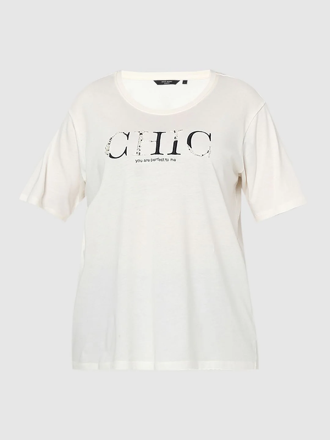 Curve White Pearl Embellished T-Shirt - Image 7