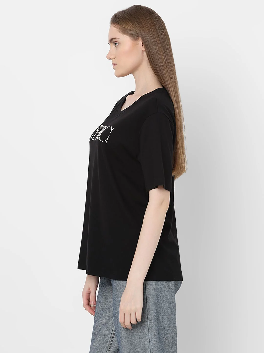 Black Pearl Embellished T-Shirt - Image 3