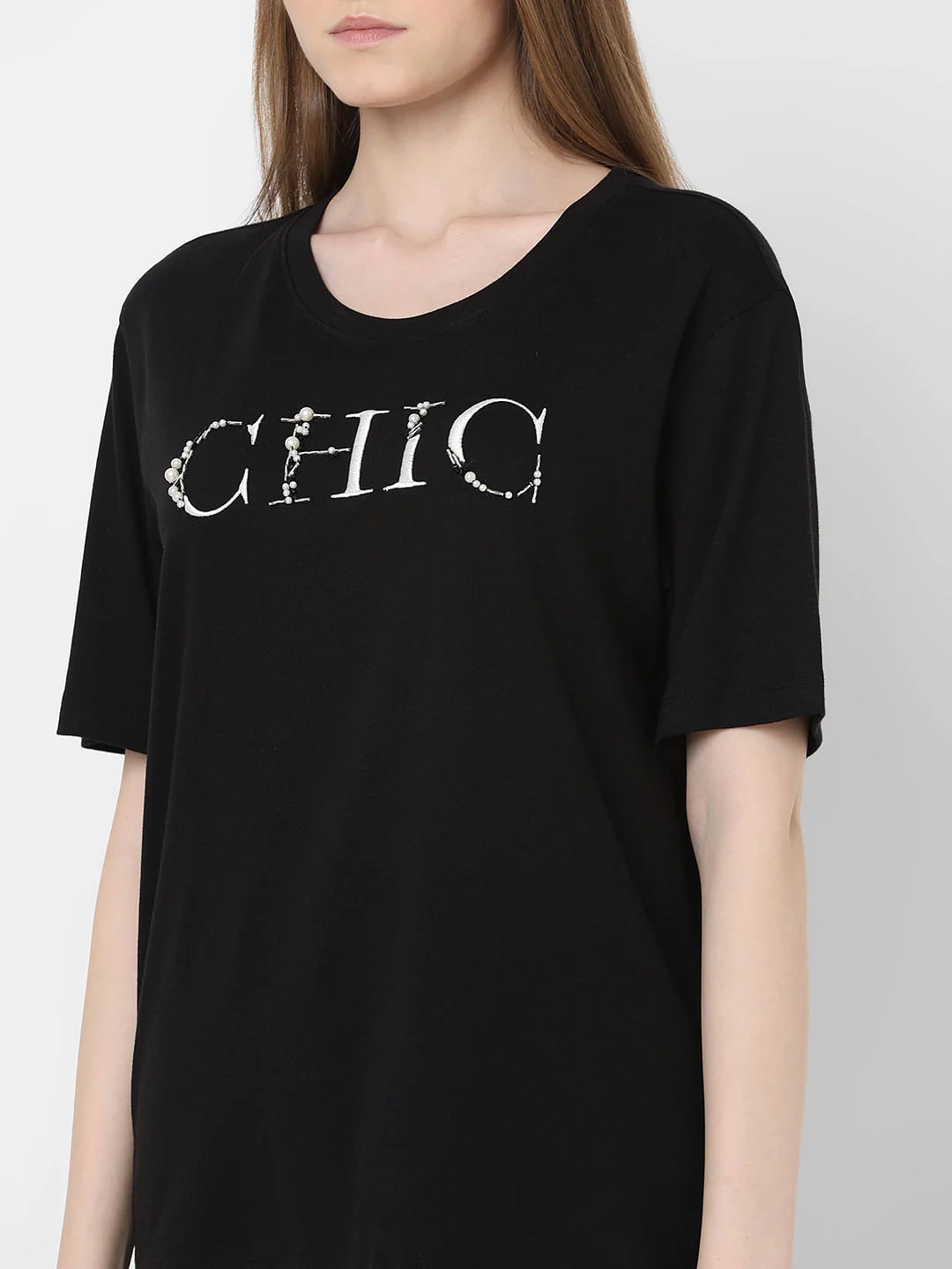 Black Pearl Embellished T-Shirt - Image 6