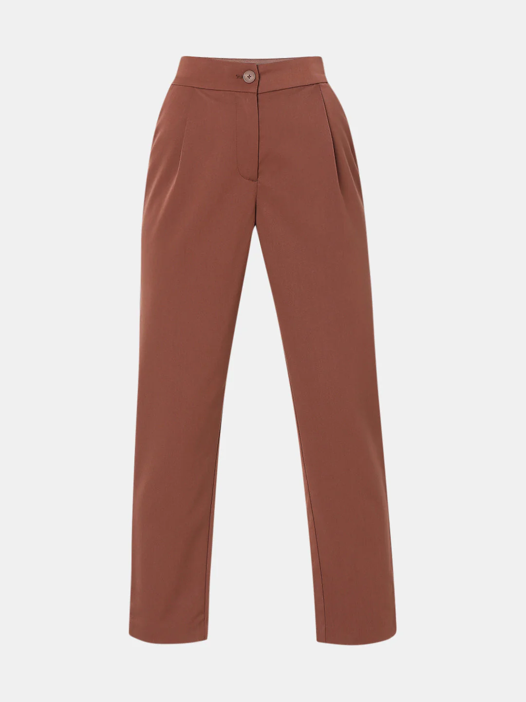 Brown High Rise Tailored Pants - Image 7