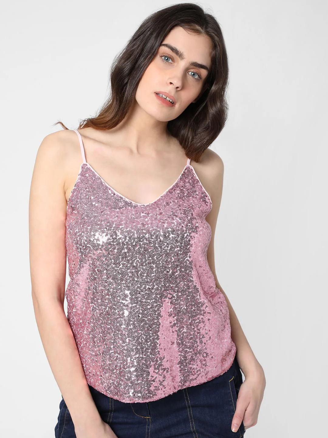Pink Sequin Strappy Top - Image 2