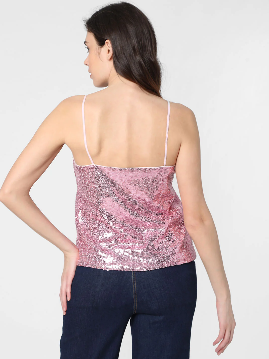 Pink Sequin Strappy Top - Image 4